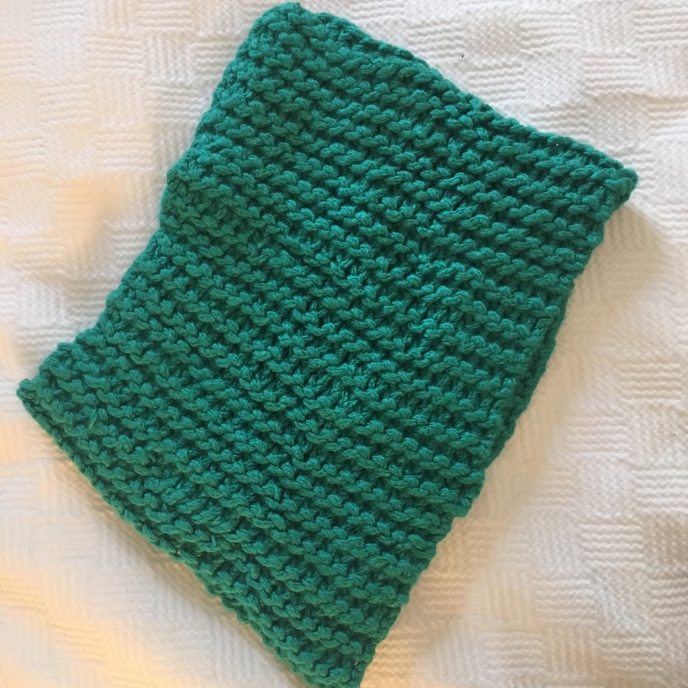 Hand knit cowl scarf